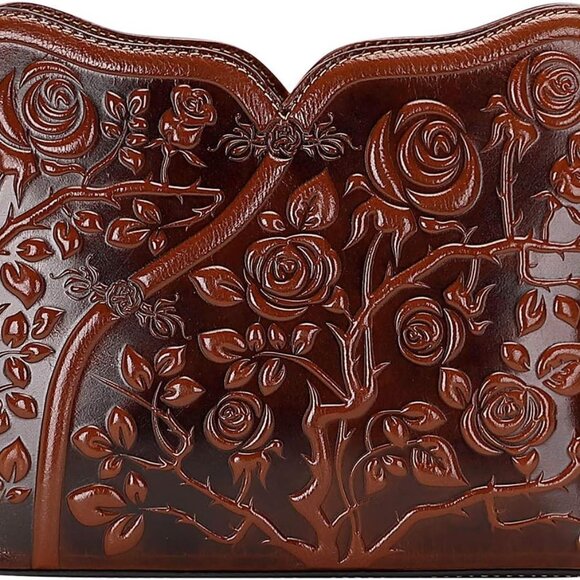 Designer Leather Handbags for Women Ladies Floral Crossbody Shoulder Bags Clutch